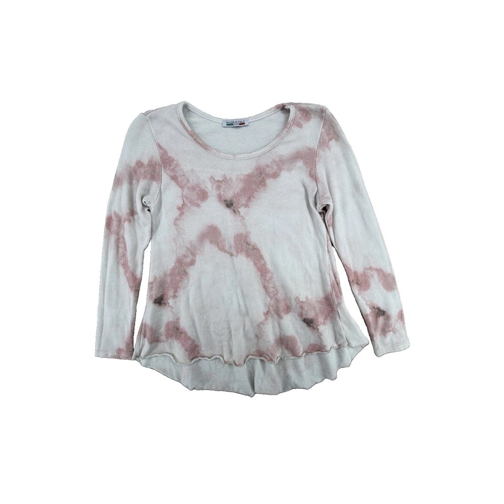 Made in Italy Pink Tie Dye Langenlook Artsy Waffle Knit. Fall Layers. Romantic